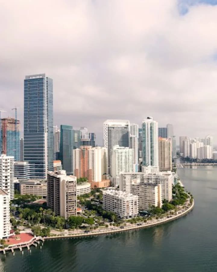 Coastal skyline in Miami, Florida